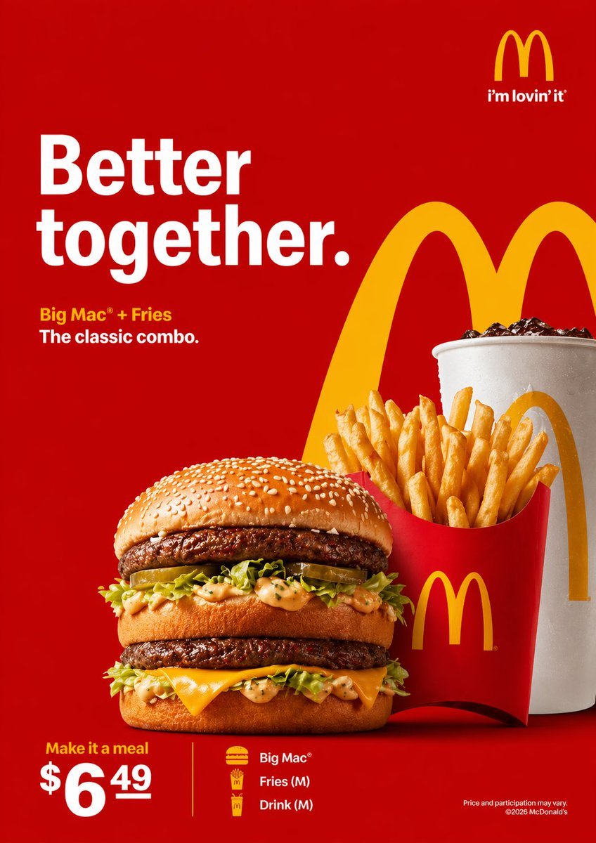 Clean, high-quality McDonald s advertisement — AI image template example