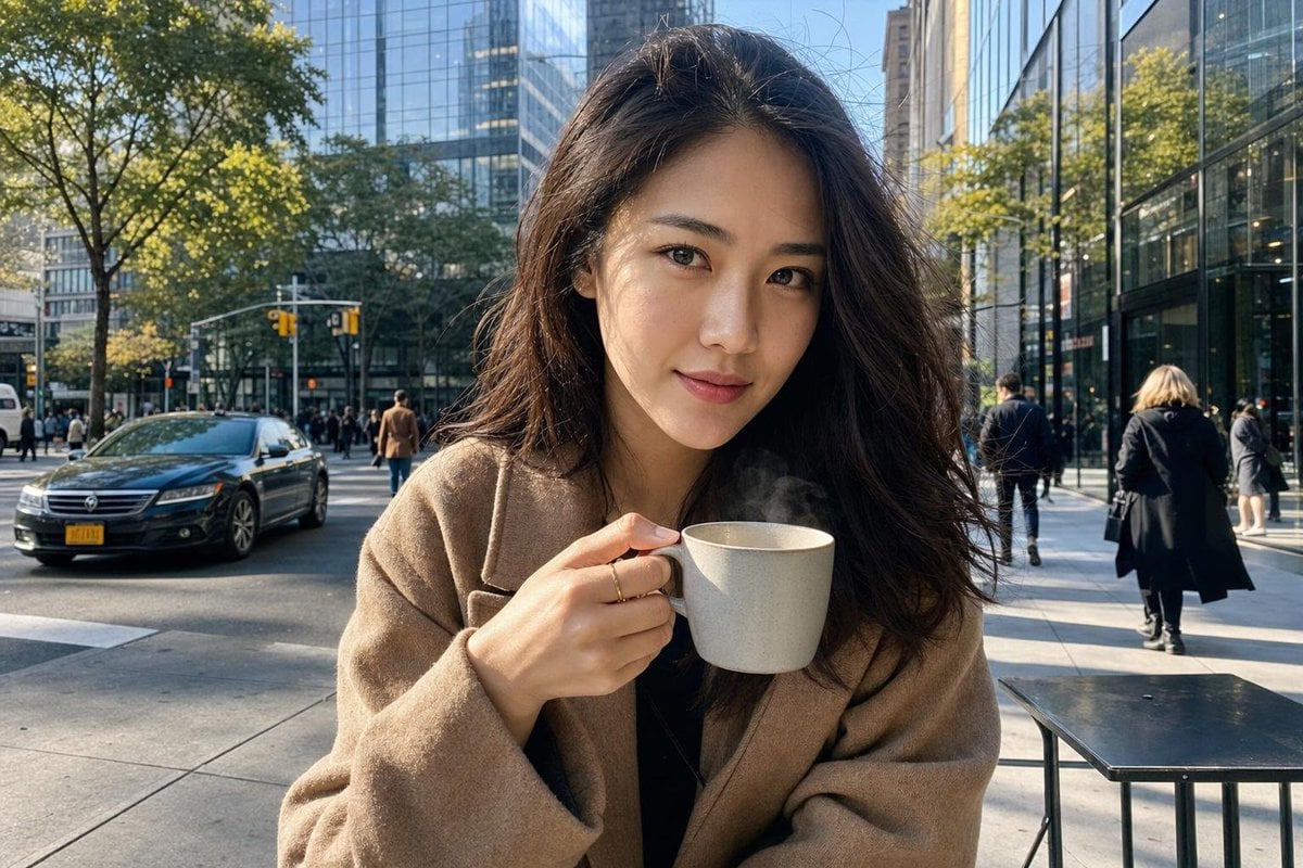 New York Street Coffee Portrait — AI image template example