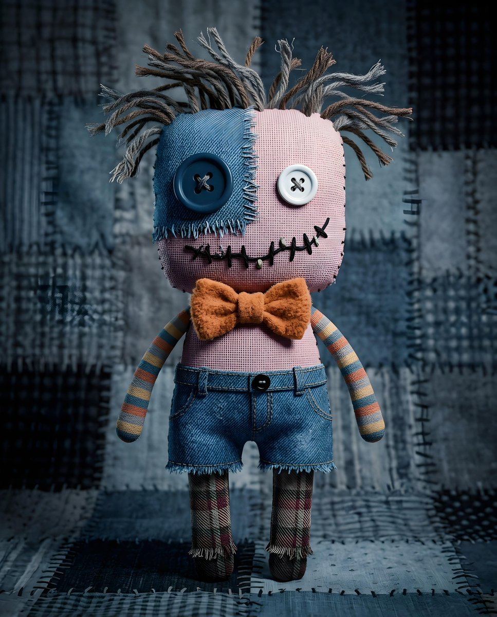Whimsical Spooky Fabric Doll — AI image template example