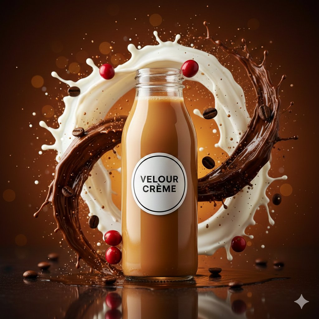 High-Speed Commercial Food Photography Prompt for Latte Bottle