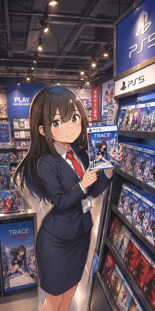Anime Clerk in PS5 Game Store