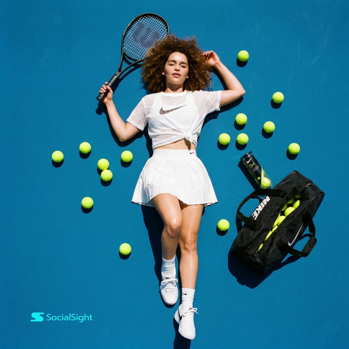 Flat Lay Tennis Fashion Editorial — AI image template example