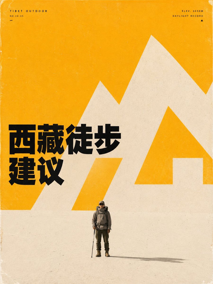 Minimalist Tibet Hiking Cover — AI image template example