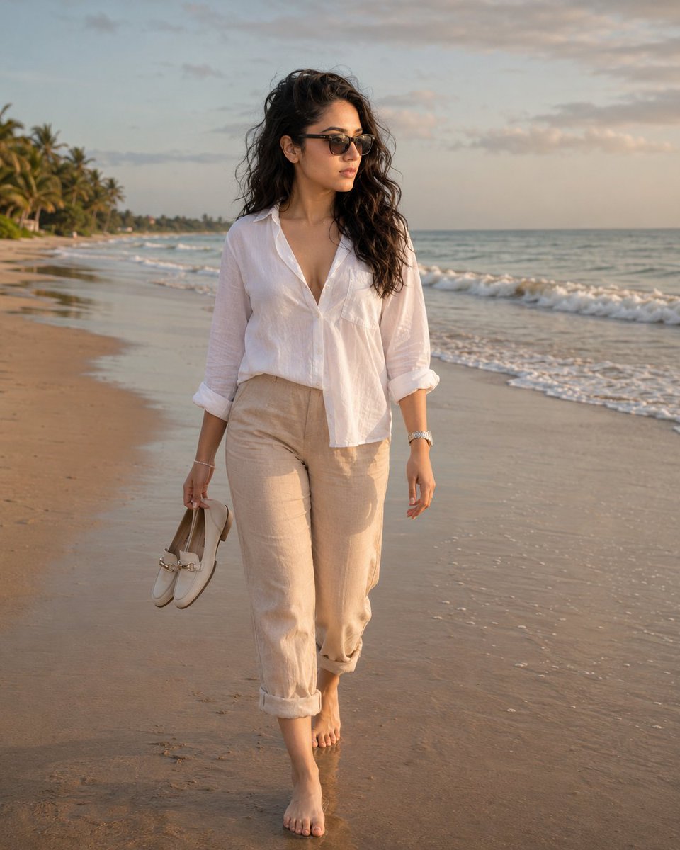 Beach Shoreline Lifestyle Photography — AI image template example