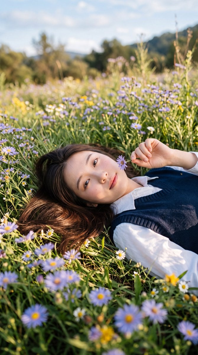 Dreamy Meadow Portrait — AI image template example