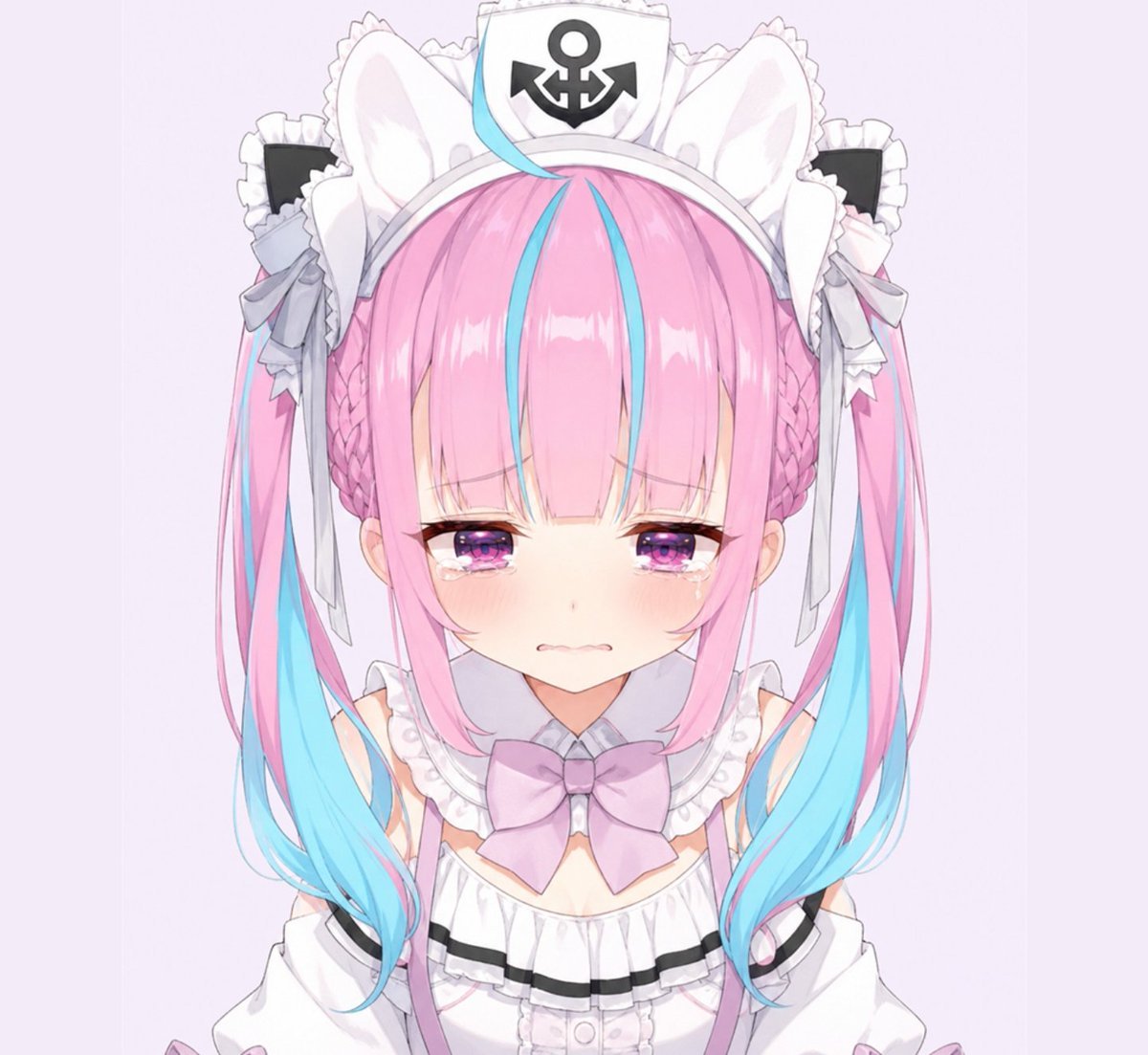 Teary Pastel Maid VTuber Portrait — AI image template example