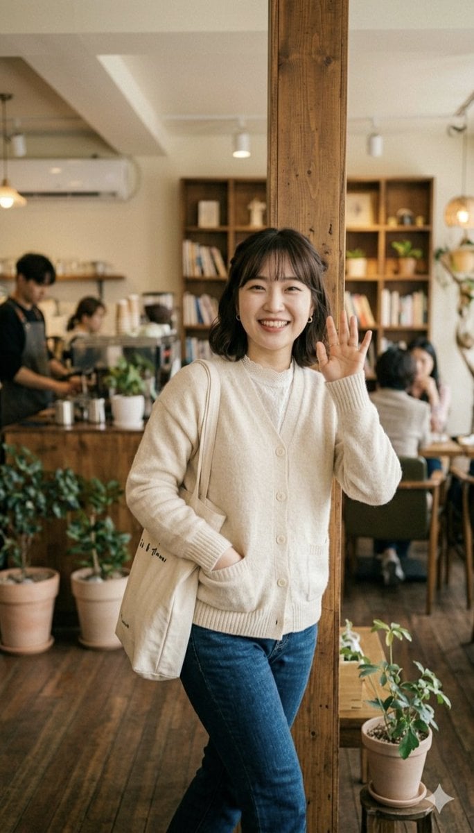 Cozy cafe interior portrait