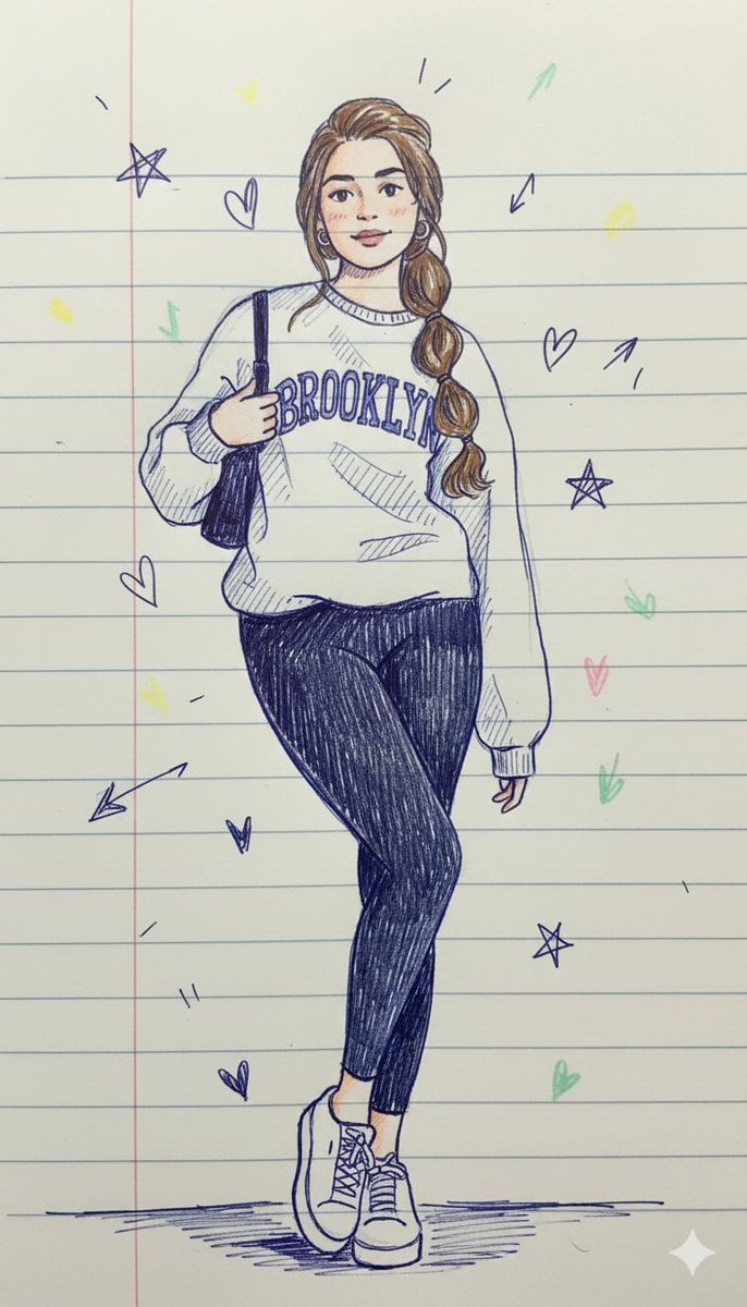 Notebook Pen Doodle Identity Preservation Prompt