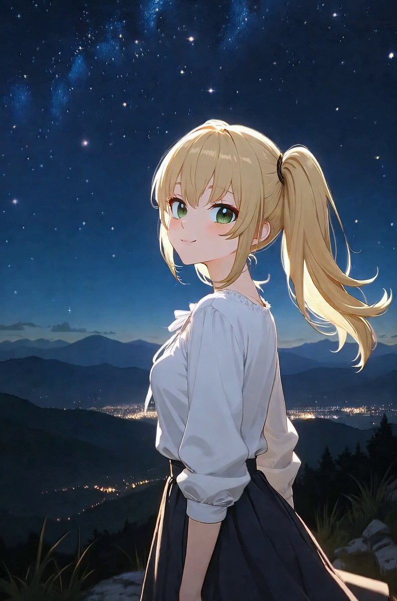 Ani Watching the Starry Night