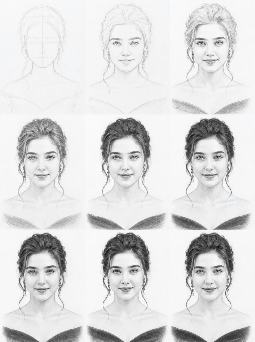 Graphite Portrait Progression Sheet