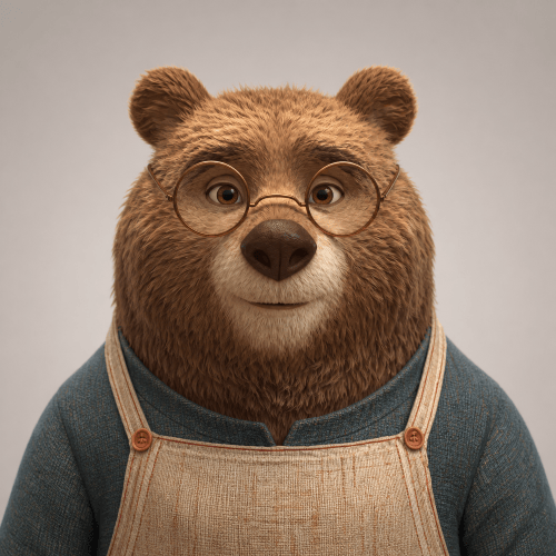 Transparent Bear Character Cutout reference image 1