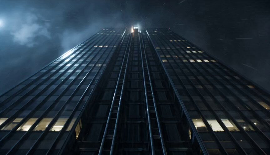 Cinematic Falling Elevator Action Sequence