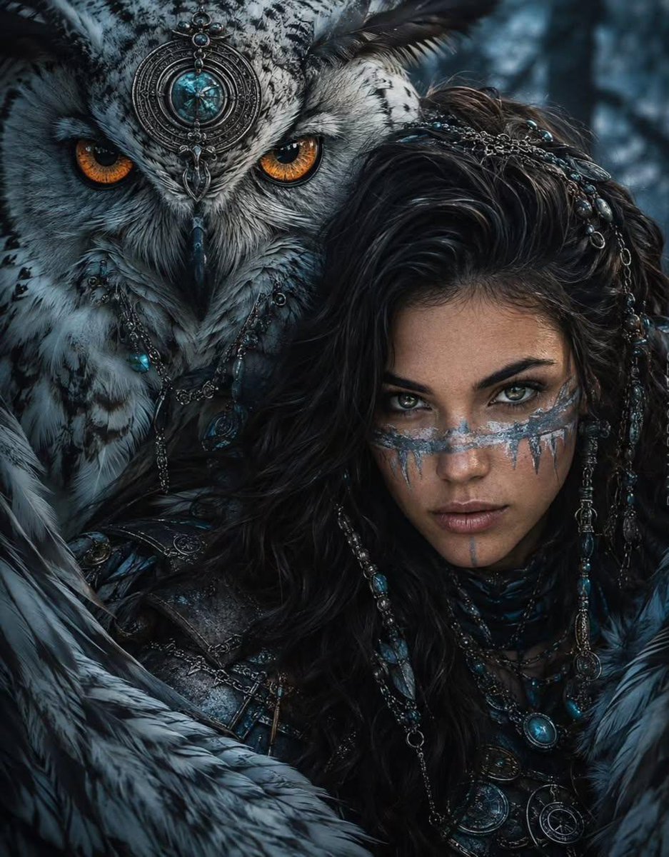 Tribal Fantasy Warrior with Guardian Owl