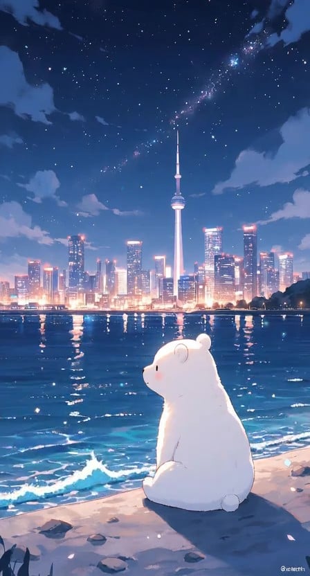 Whimsical Animal at Night — AI image template example