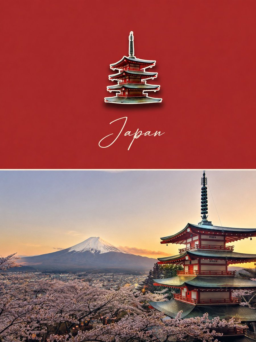 Luxury Travel Poster with Souvenir Magnet