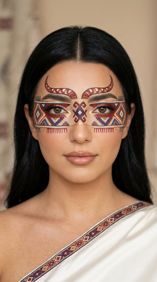 Anatolian Kilim Motif Makeup Art
