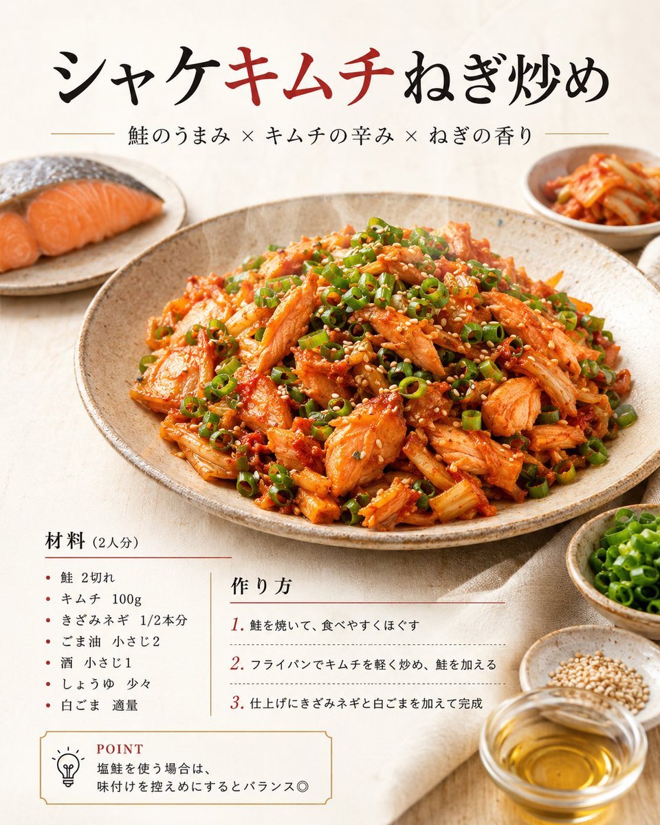 Japanese Salmon Kimchi Recipe Poster