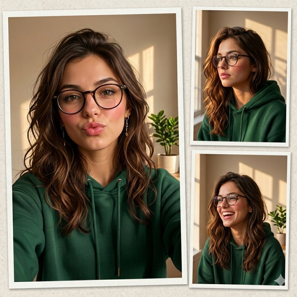 Aesthetic Golden Hour Portrait Collage — AI image template example