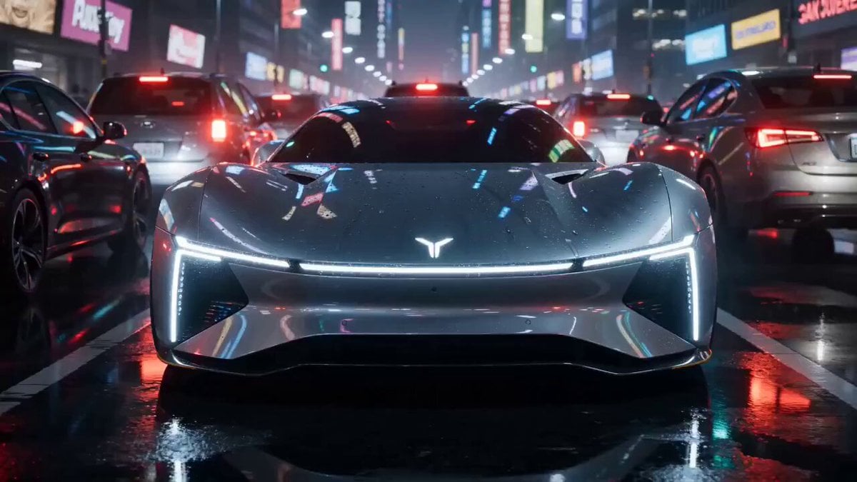 High-end car commercial concept: Transformation and Vertical Takeoff