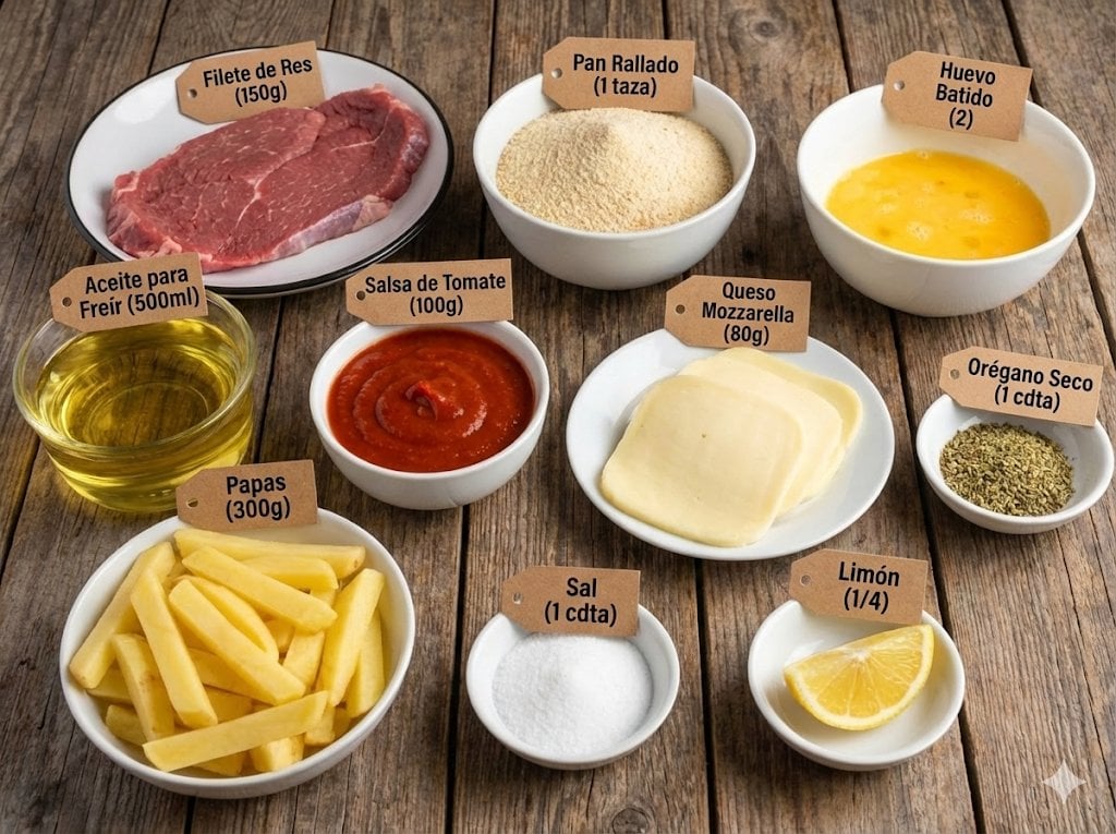 Labeled ingredients photo for a dish