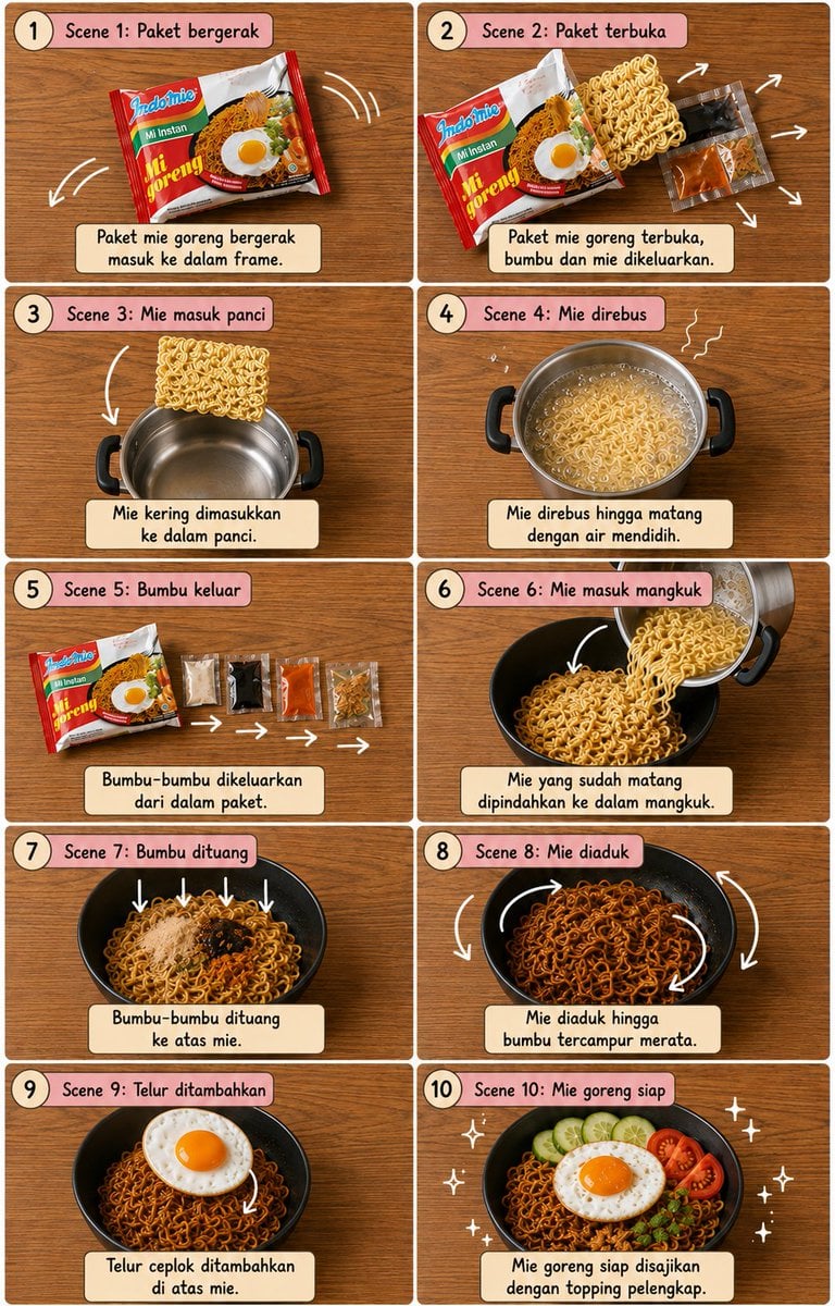 Editorial Cooking Storyboard Layout