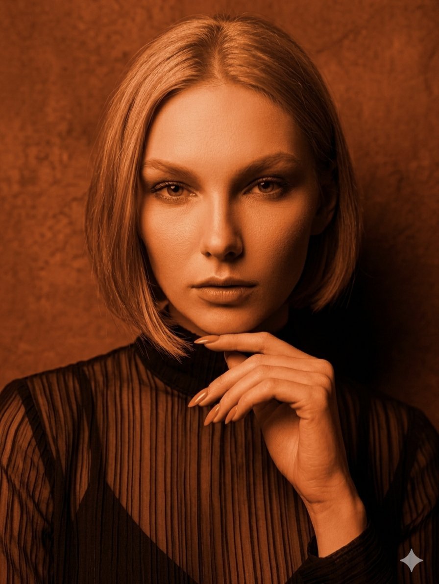 Monochromatic Amber Studio Portraits