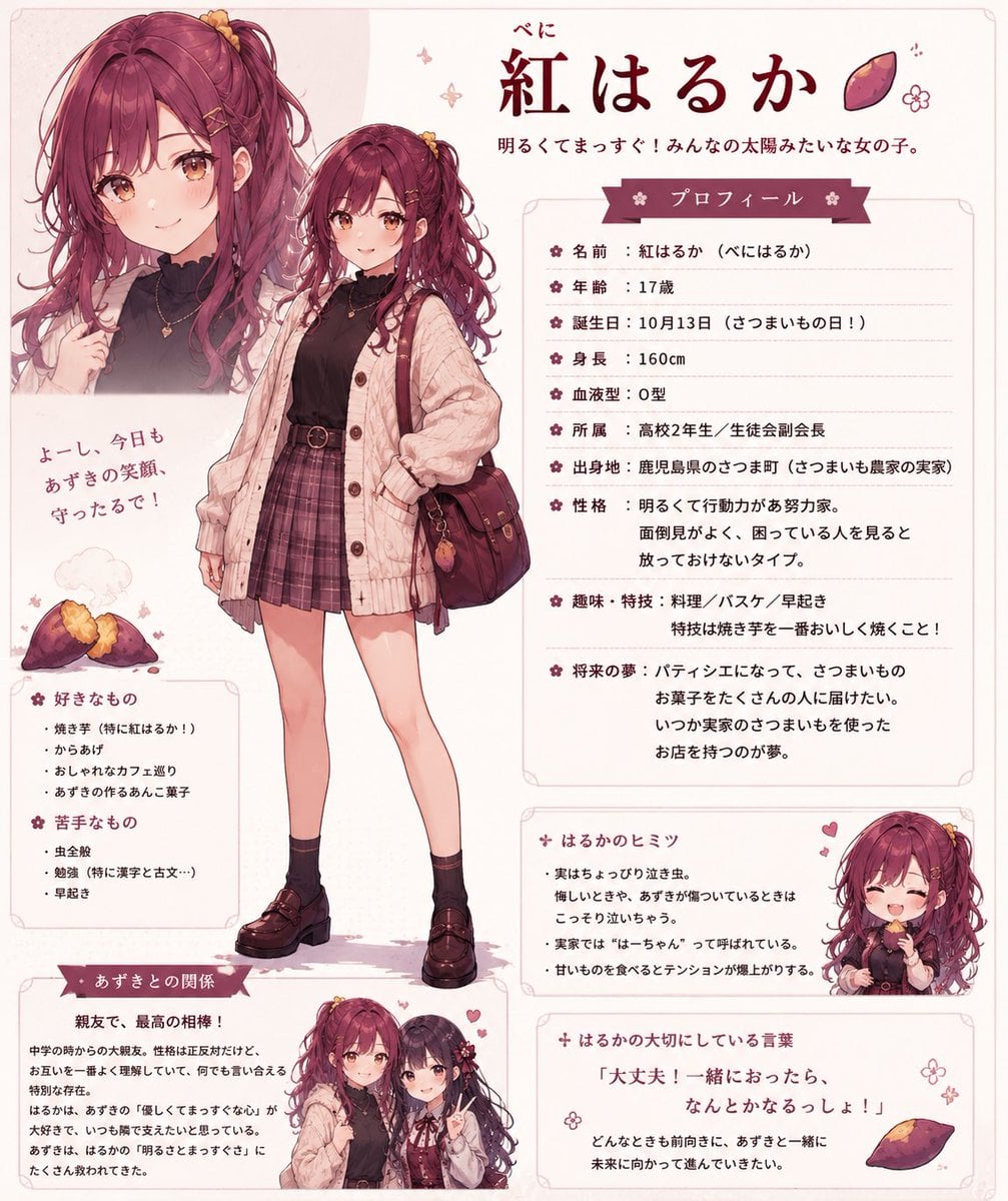Beni Haruka Anime Character Sheet