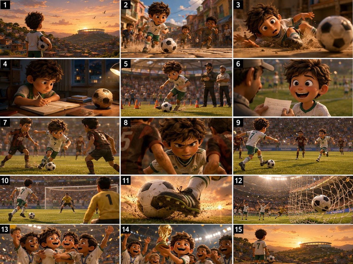 Panel Football Boy Storyboard