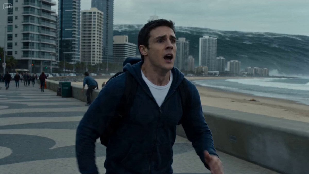 Cinematic tsunami city chase