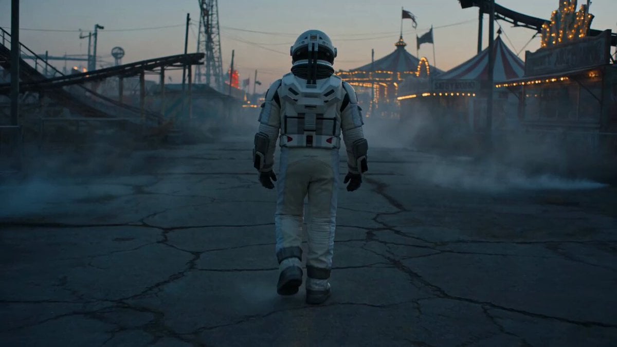 Astronaut in Abandoned Amusement Park