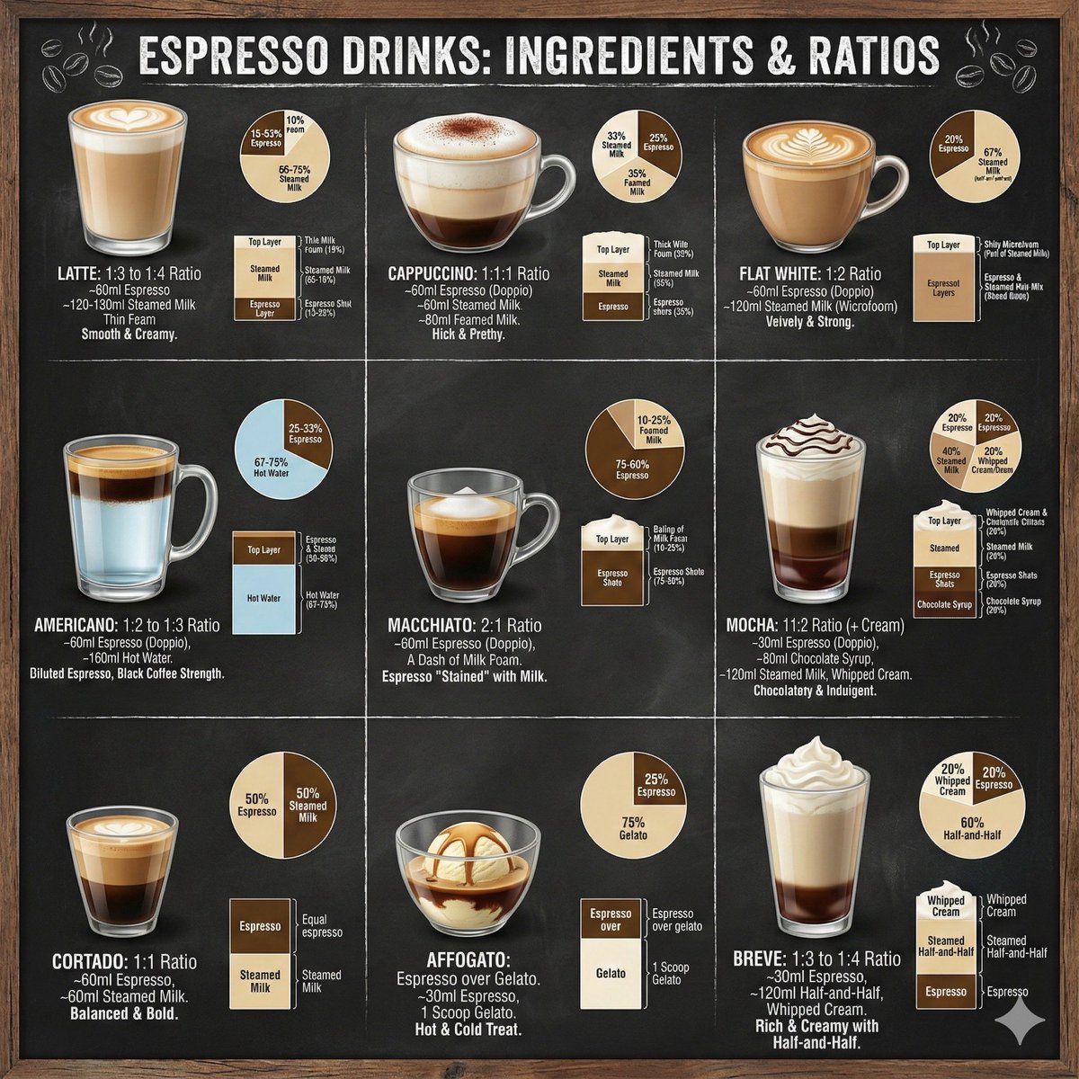 Coffee drinks infographic