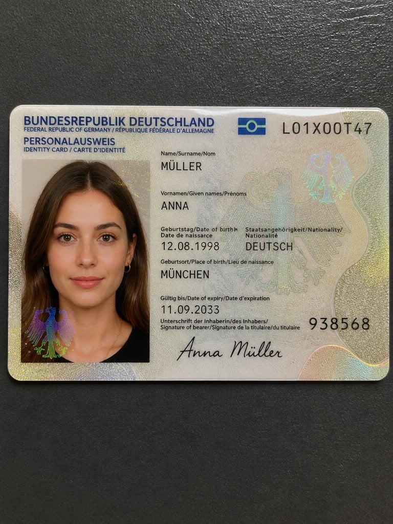 German ID Card Scan Transformation reference image 1