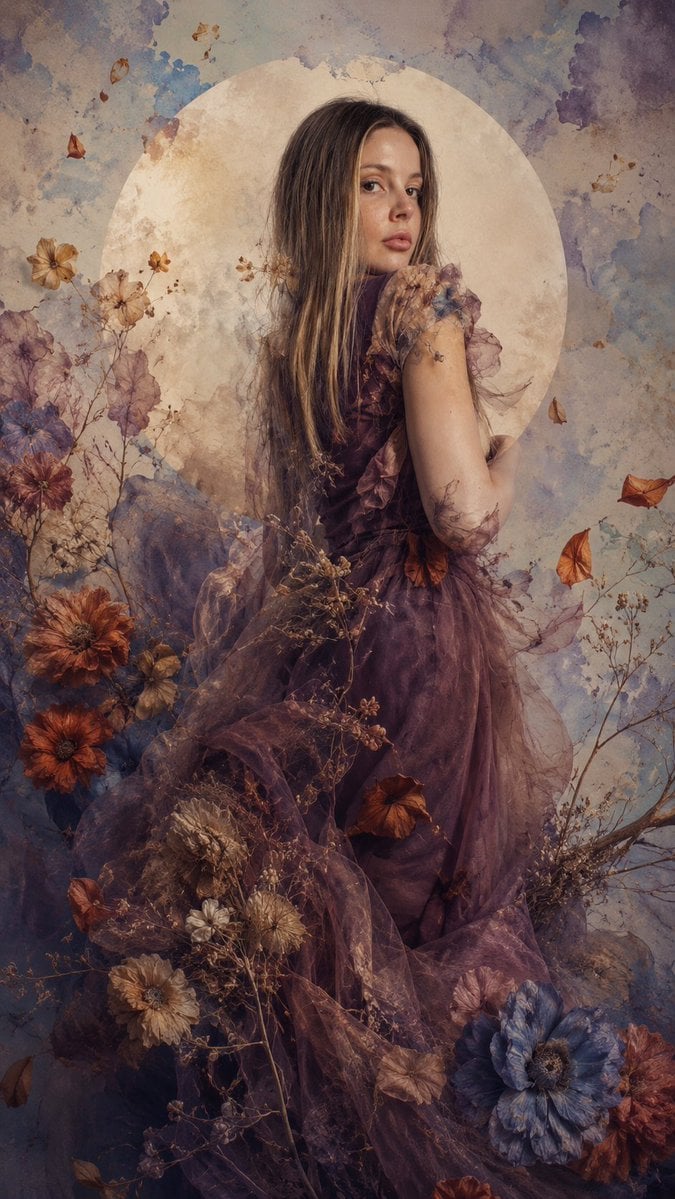 Surreal Double Exposure High Fashion Photography — AI image template example