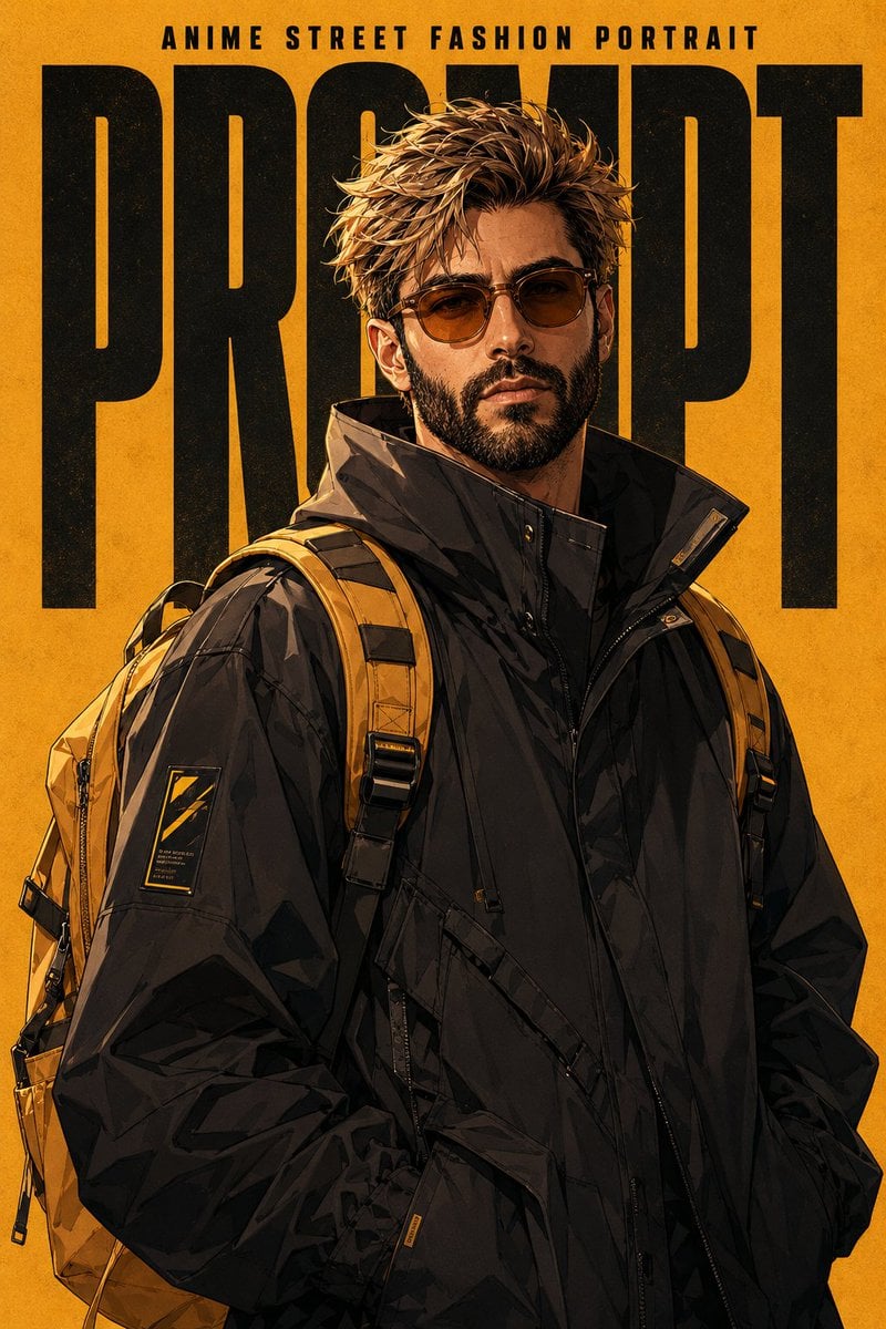 Anime Street Fashion Poster — AI image template example