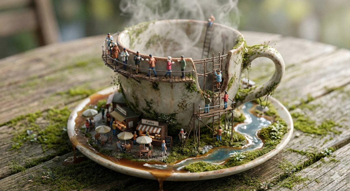 Miniature Ecosystem Diorama Prompt