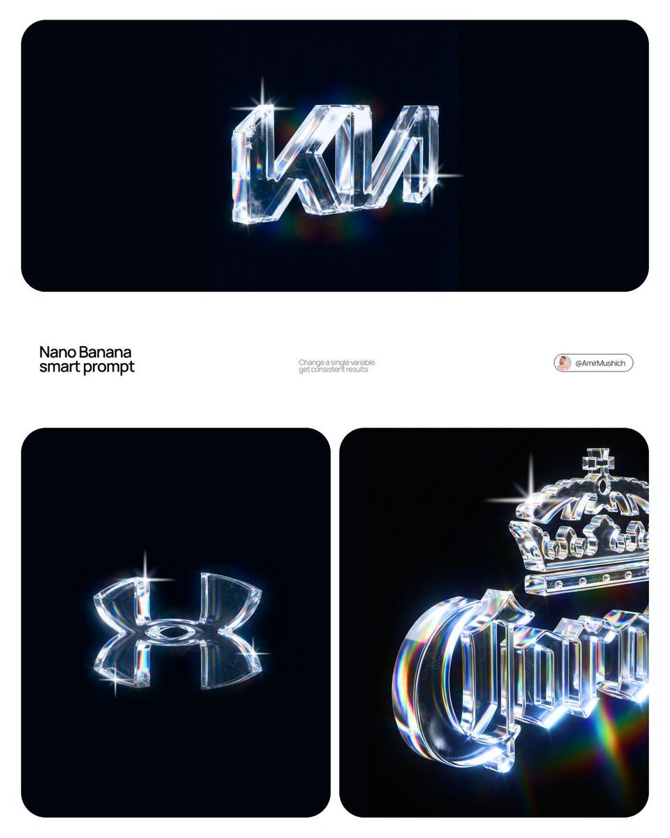 A hero crystal typography visual for a luxury brand campaign — AI image template example