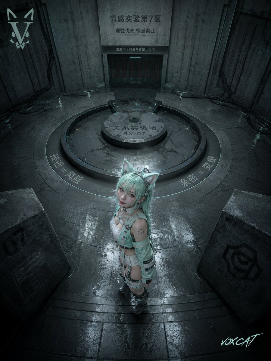 Overhead Sci-Fi Catgirl Test Yard