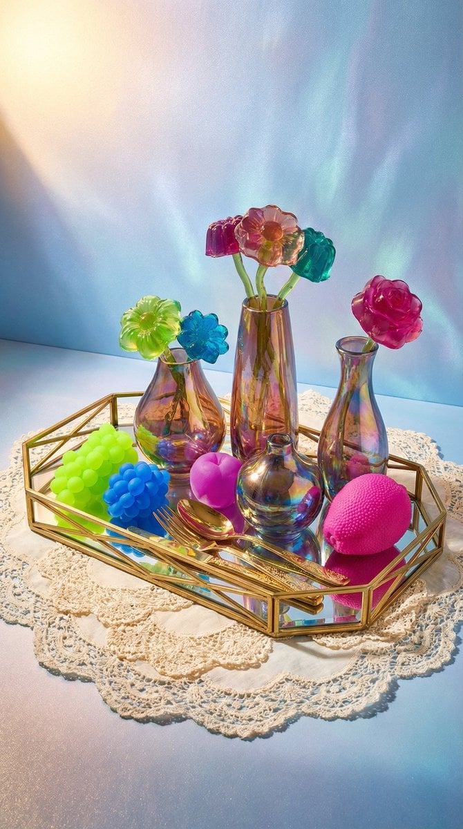 Maximalist Tabletop Arrangement Product Photography