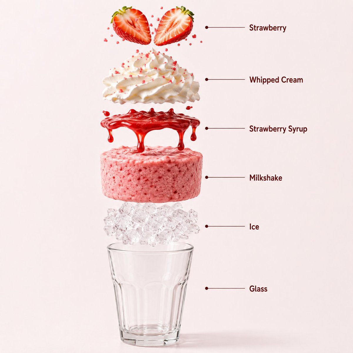 Strawberry Milkshake Product and Infographic — AI image template example