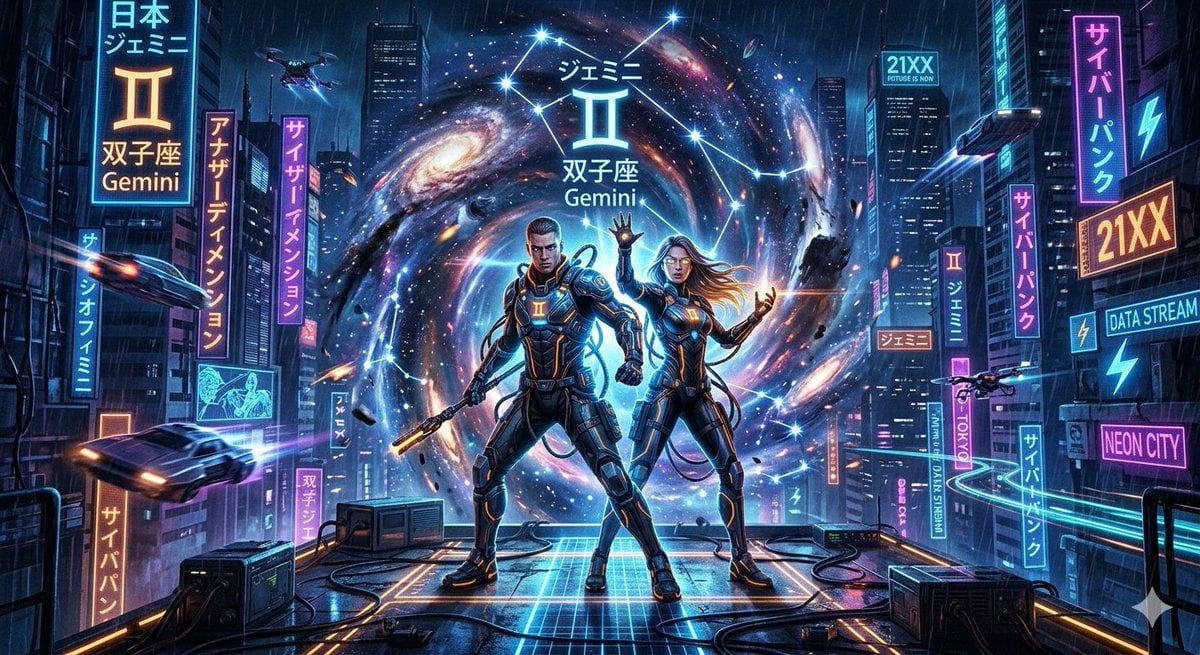 Gemini Cyberpunk Dimension — AI image template example
