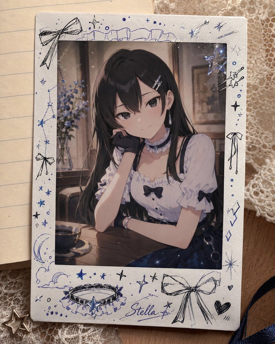 Decorated Cheki Anime Portrait