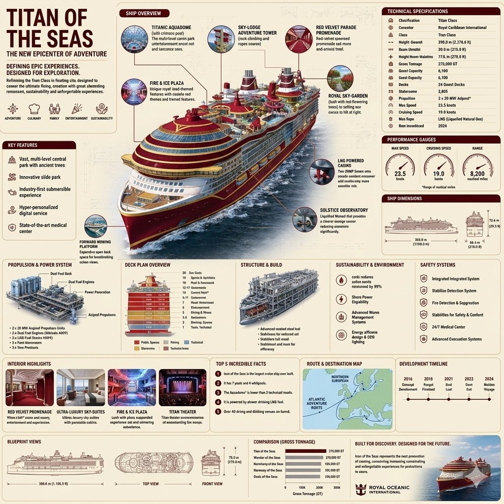Luxury Cruise Ship Editorial Infographic — AI image template example
