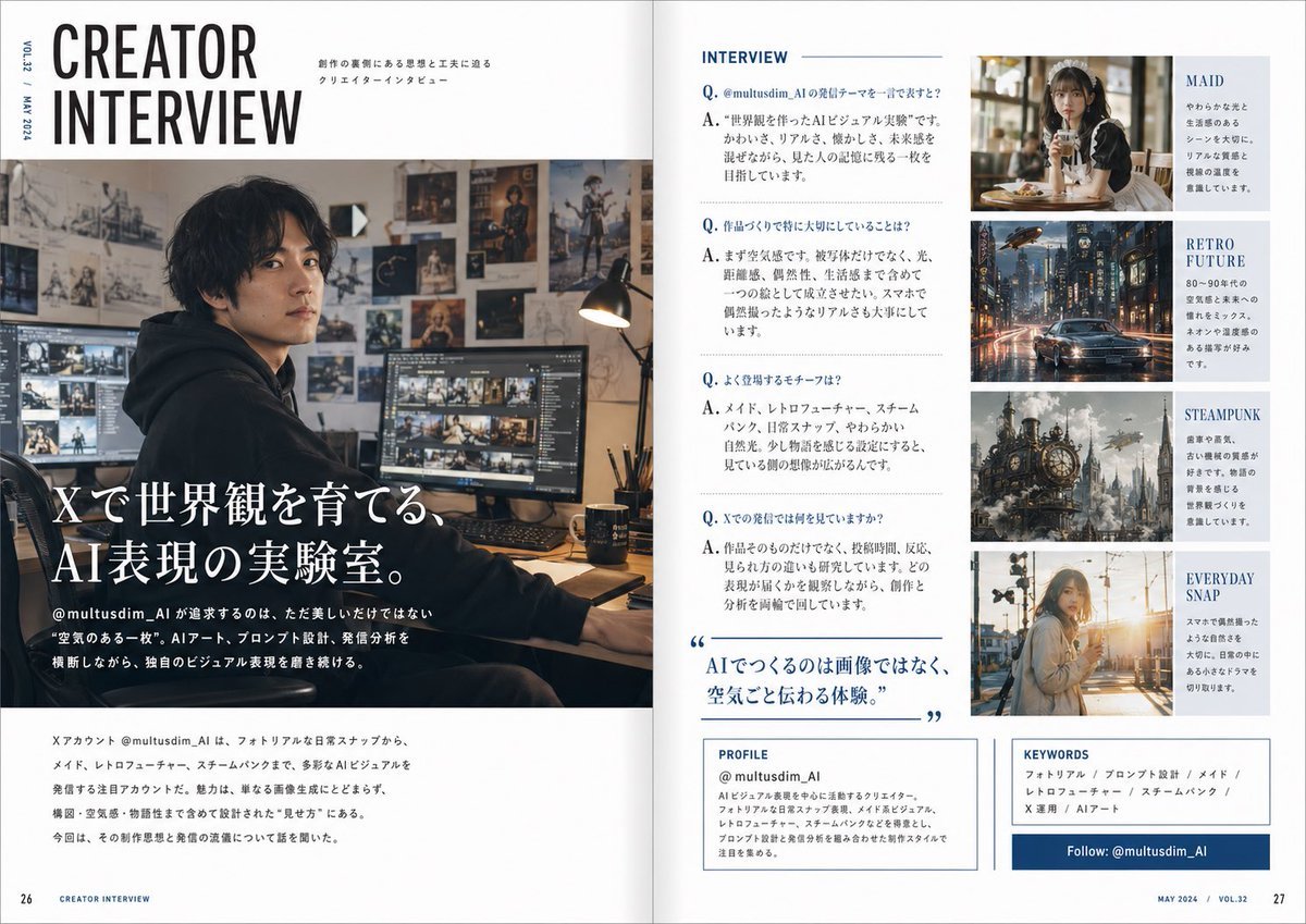 Japanese Creator Interview Magazine Spread