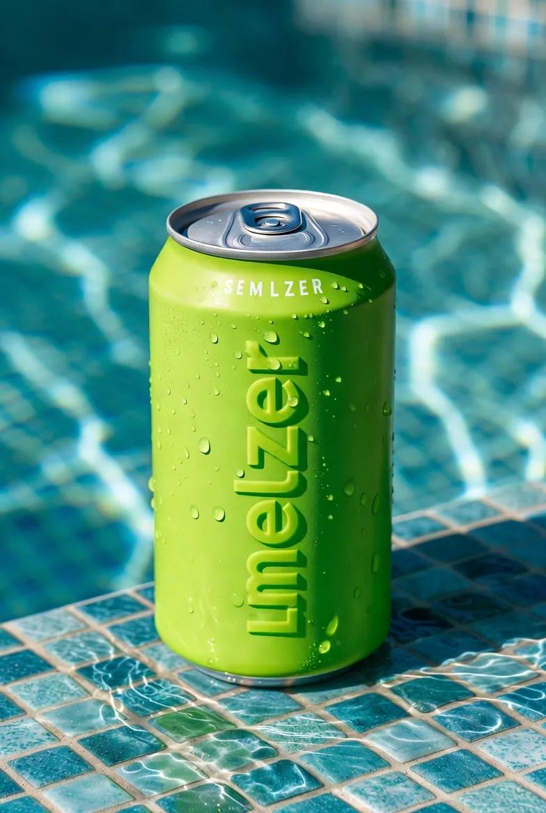 Macro Product Shot of Seltzer Can