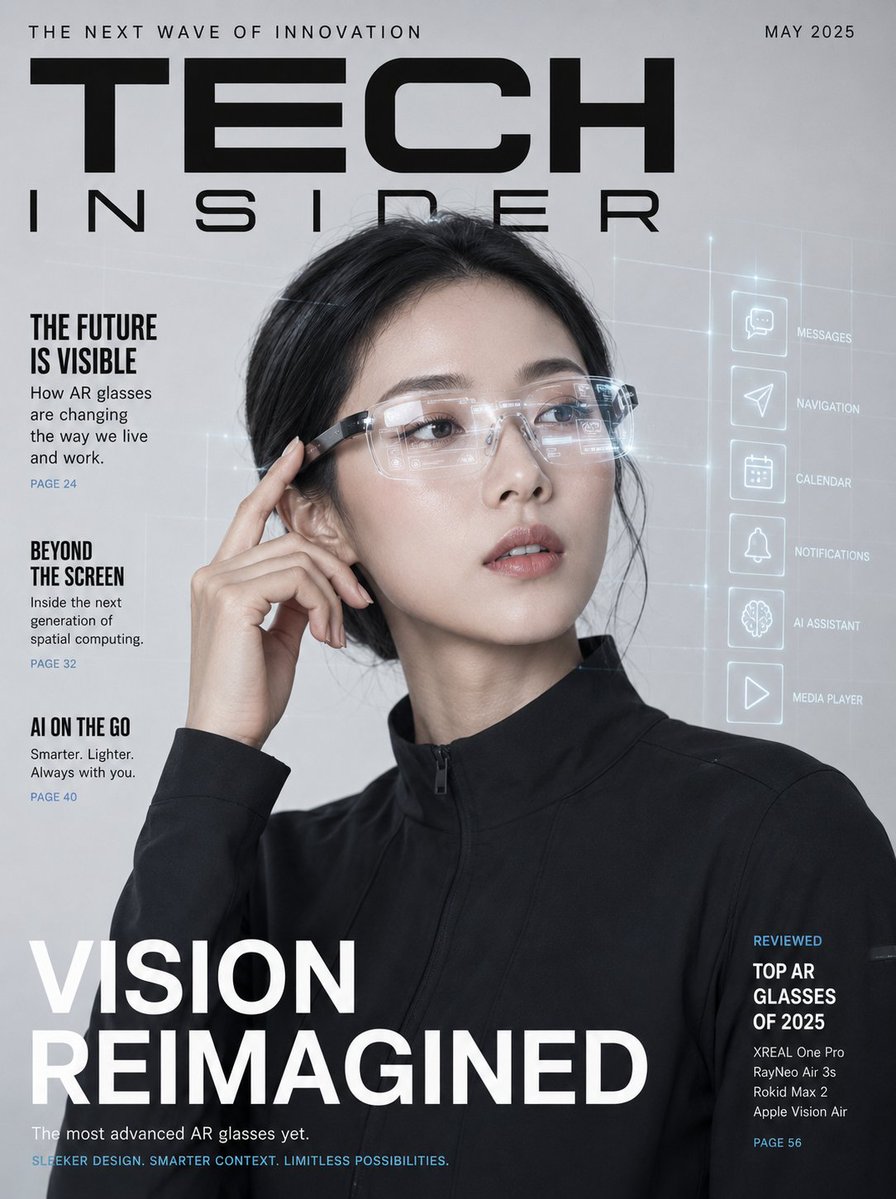 AR Smart Glasses Tech Magazine Cover