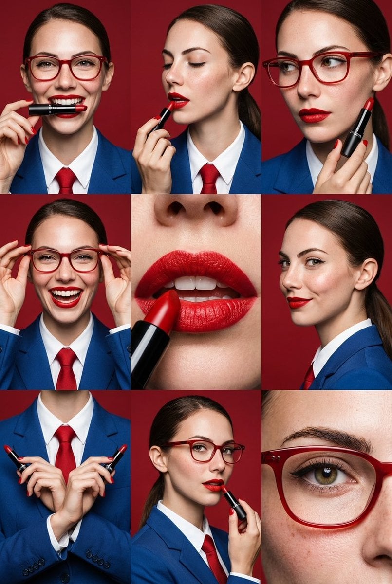 Panel Editorial Beauty Grid for Lipstick Commercial