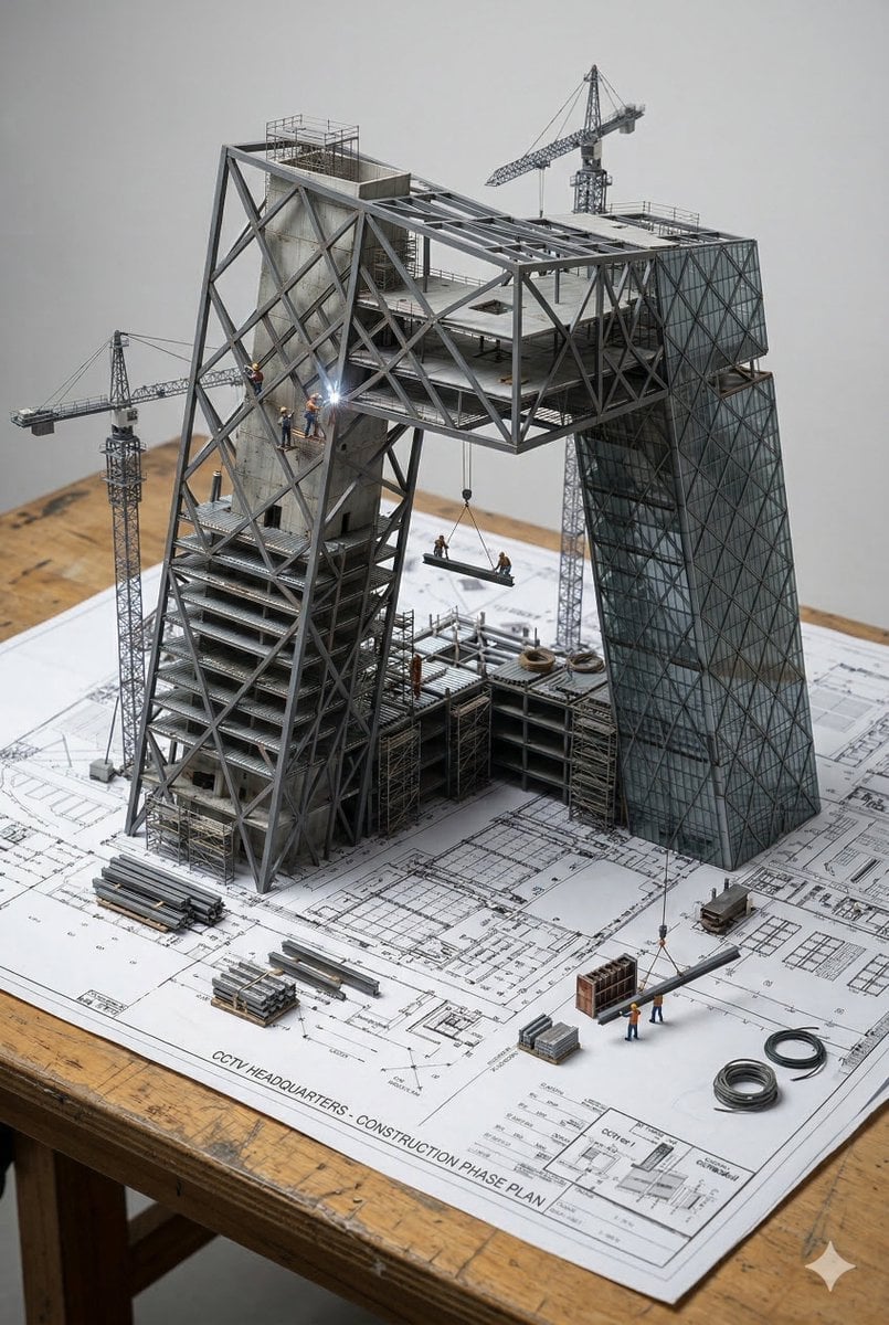 An architectural blueprint of placed on a, with a photorealistic