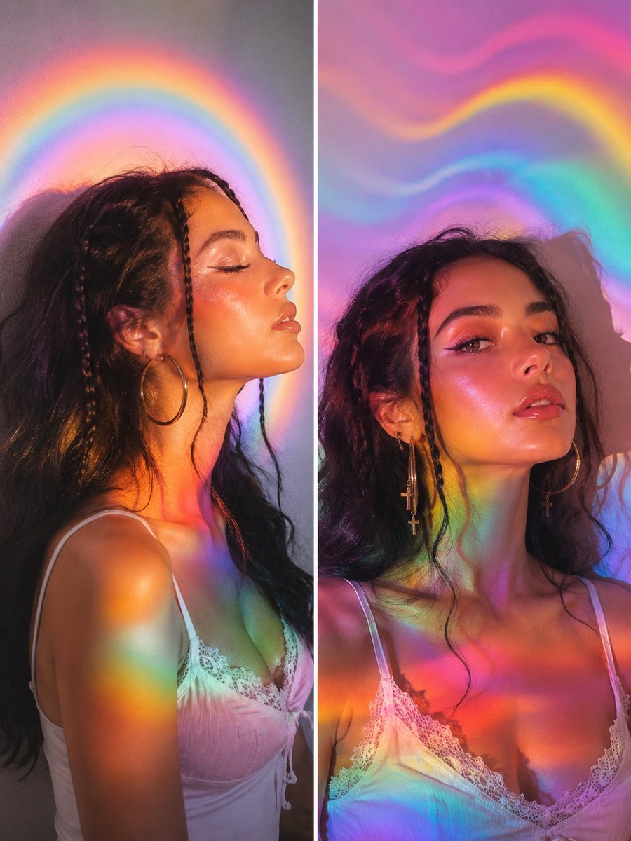 Pastel Rainbow Portrait — AI image template example