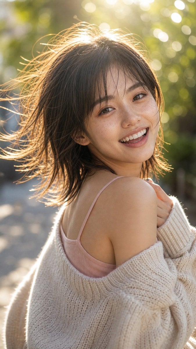 Backlit Over-Shoulder Portrait — AI image template example