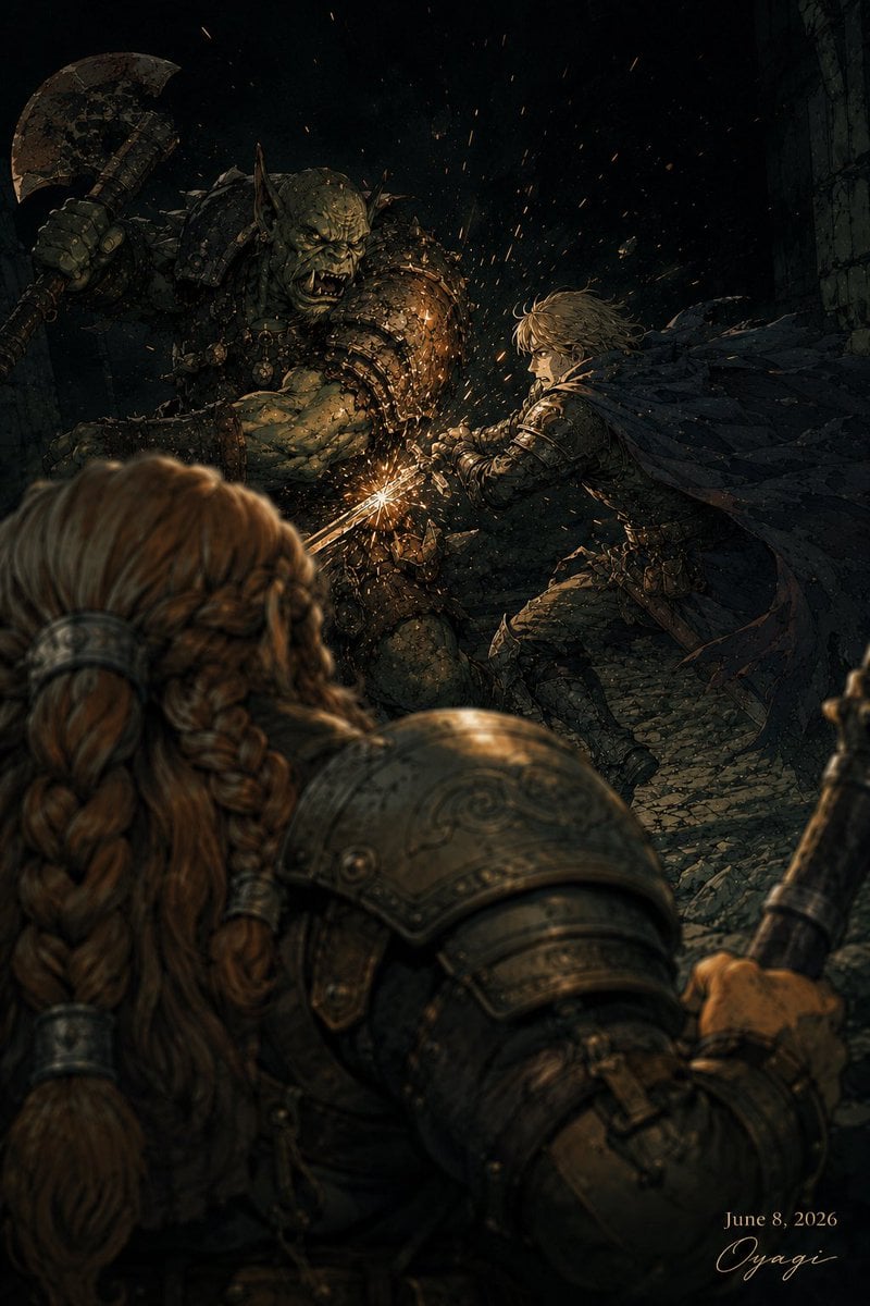 Dark Fantasy Orc Battle